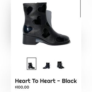 Black on black heart boots